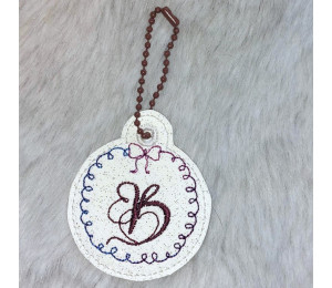 Stickdatei - ITH Anhänger Schleifchen Monogram B